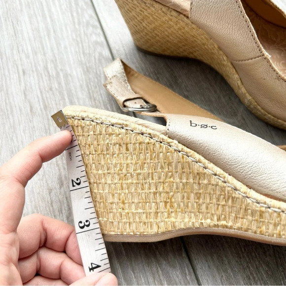 BOC Born  Concept Blossom Espadrilles Leather Wedge Heels Sandals in Champagne - Picture 15 of 15